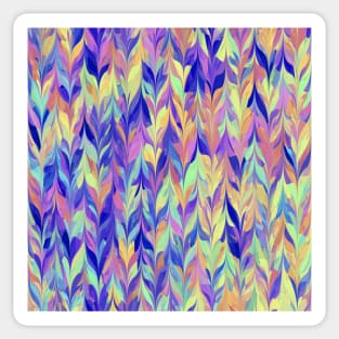 Psychedelic Funky Digital Abstract Feather Pattern Sticker